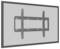 Supporto a parete per TV schermo piatto grigio mostrato con più slot per un adattamento regolabile.
