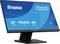 Monitor Iiyama ProLite T2454MSC con display touchscreen da 24 pollici e rivestimento antiriflesso, mostrato da un'angolazione laterale su un supporto nero.