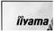 Un monitor che mostra il logo 'iiyama' in nero su uno sfondo chiaro.