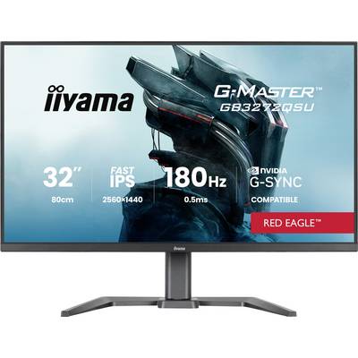 Monitor da gioco iiyama G-Master Red Eagle da 32 pollici con risoluzione 2560x1440, 180Hz, compatibilità NVIDIA G-SYNC e tempo di risposta 0,5ms.