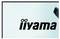 Logo 'iiyama' su uno sfondo blu chiaro.