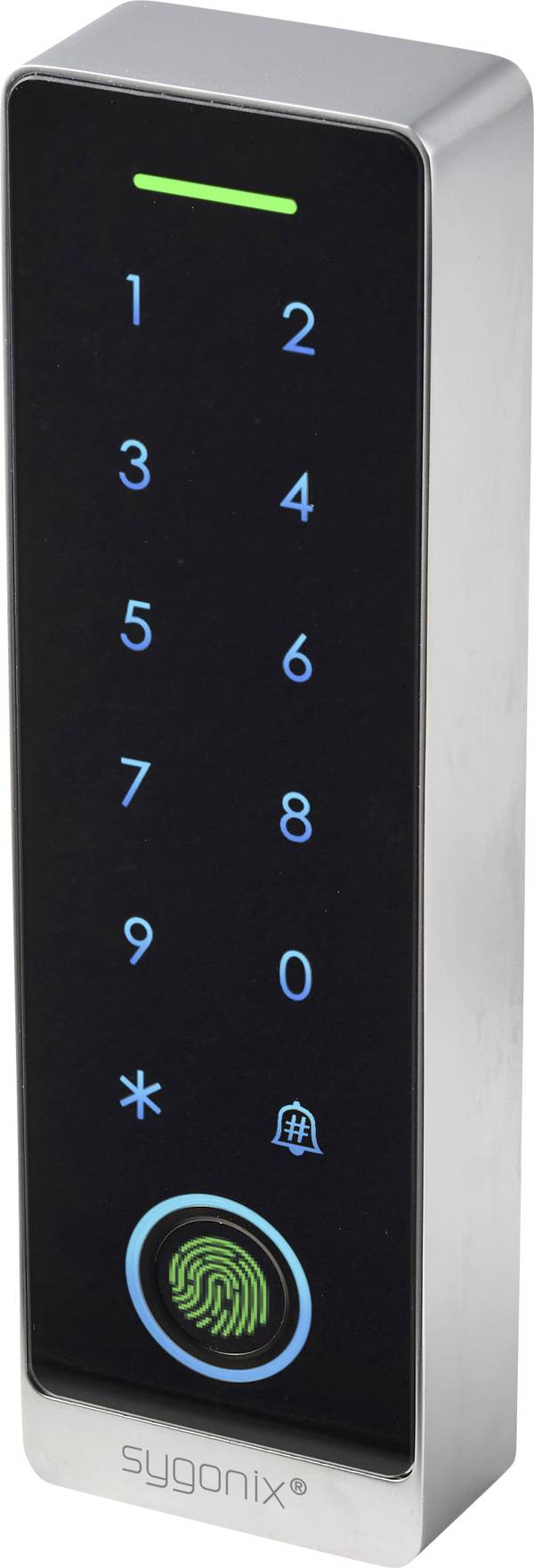 Sygonix SY-7372602 Sistema d'accesso RFID, impronte digitali Da parete  12 V/DC, 18 V/DC IP66 con tastiera illuminata, con touchscreen
