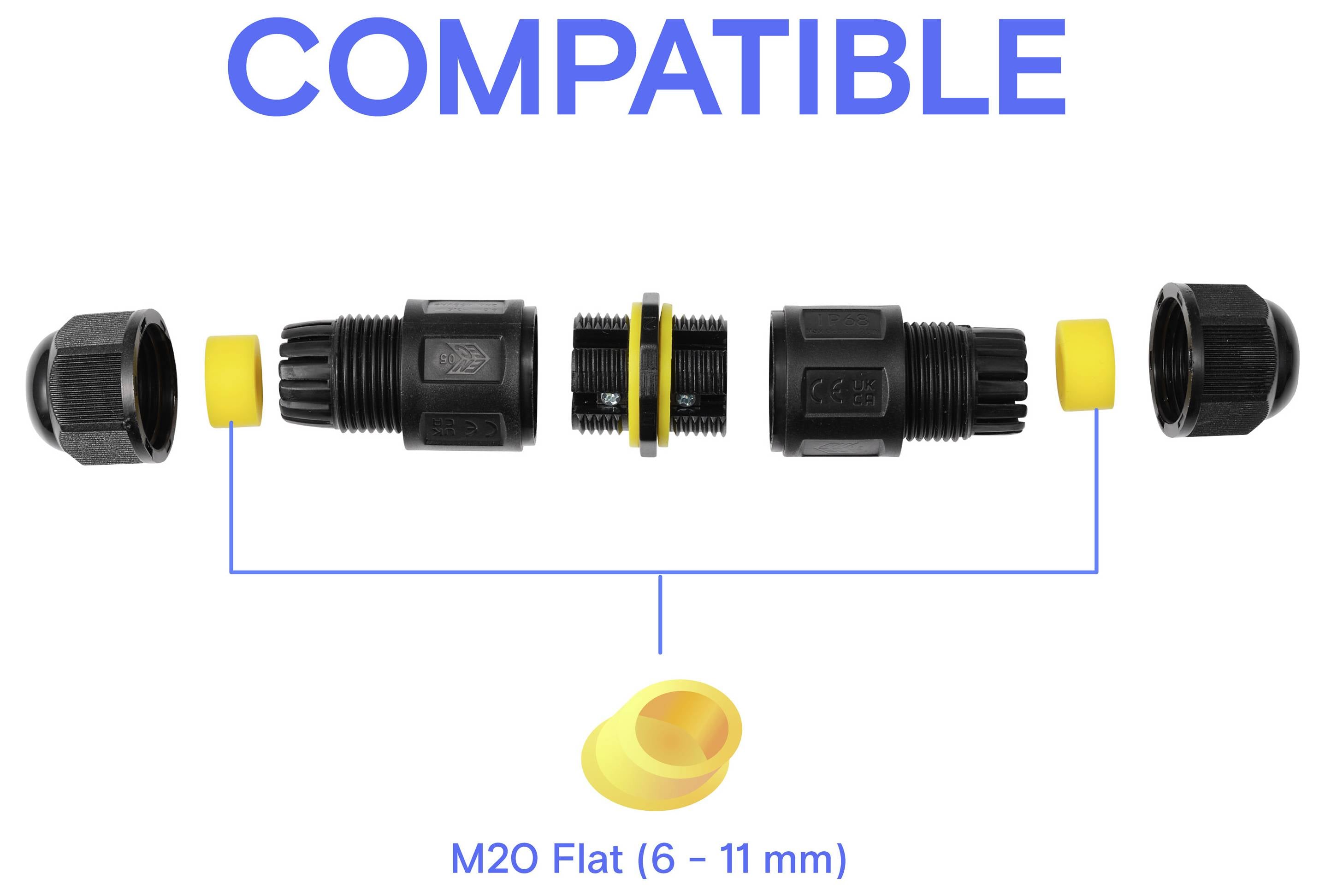 Connettore cavi TRU COMPONENTS IP68 impermeabile, contatto a vite a 3 poli, 0,5-2,5 mm² TC-14745236 Nero TRU COMPONENTS -7