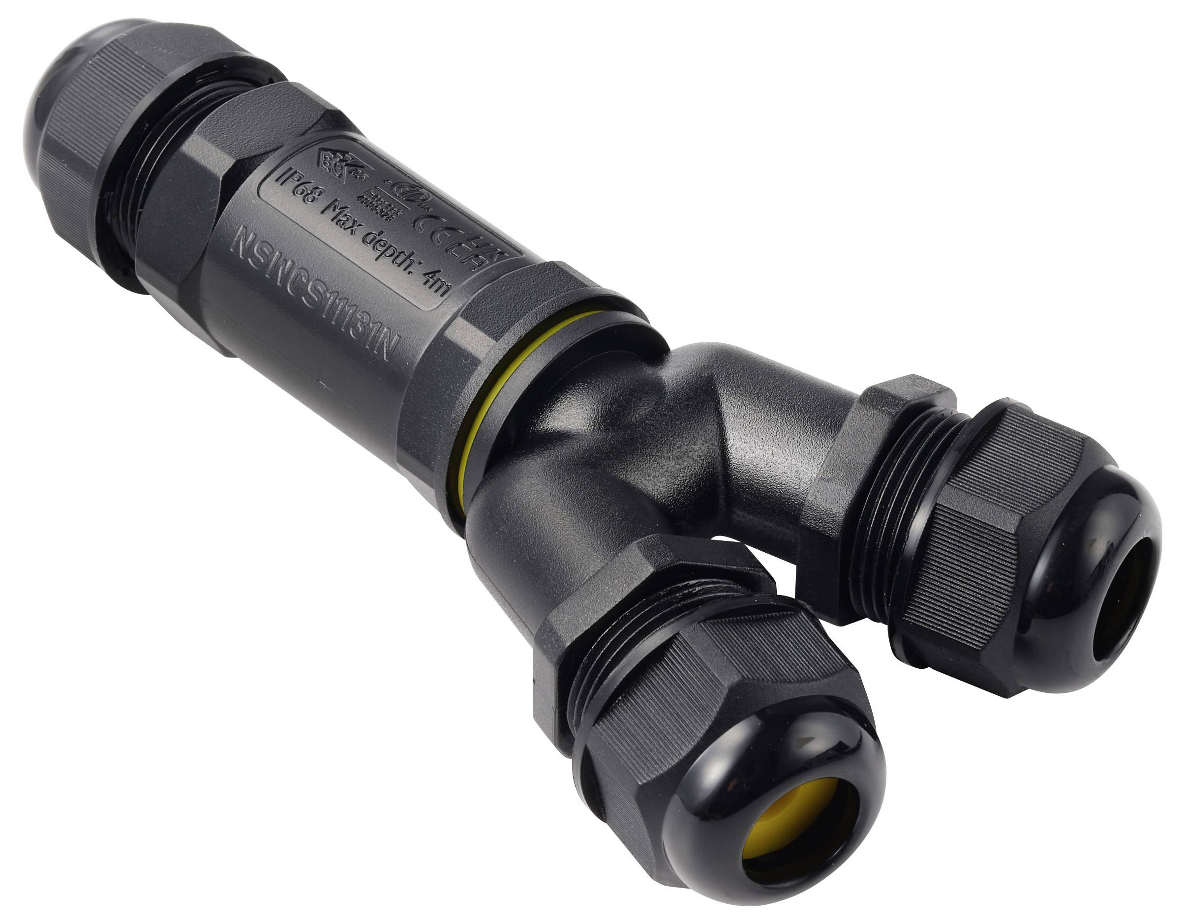 Connettore cavo a Y TRU COMPONENTS IP68 impermeabile, 3 ingressi, contatto a vite a 5 poli, 0,5-4,0 mm² TC-14745268 Nero-1