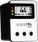 Un dispositivo portatile per la misurazione del radon chiamato 'aranet Rn one' mostra un valore di radon di 44 Bq/m³. Ha un display digitale e tre pulsanti di controllo.