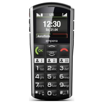 Cellulare senior Emporia SIMPLICITY-LTE IP54 , Pulsante SOS, Funzione SOS Nero, Argento-0