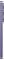 Vista laterale di uno smartphone viola che mostra due pulsanti e dual fotocamere posteriori.