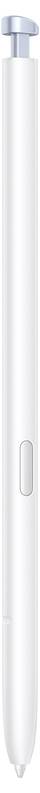 Una penna bianca elegante con un corpo cilindrico liscio e una clip visibile.