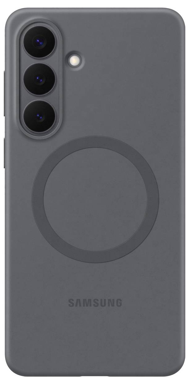 Uno smartphone che mostra uno sfondo astratto con gradiente viola e rosa con un disegno a forma di anello intrecciato sullo schermo.