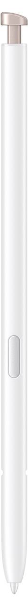 Una elegante penna stilo bianca con una punta metallica e un pulsante vicino alla parte superiore, progettata per dispositivi digitali.