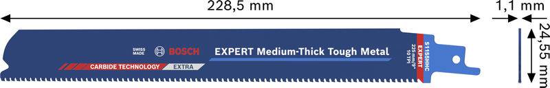 Bosch Accessories 2608902325 Lama per sega a gattuccio EXPERT Medium-Thick Tough Metal S1155HHC, 10 pz. 10 pz.-1