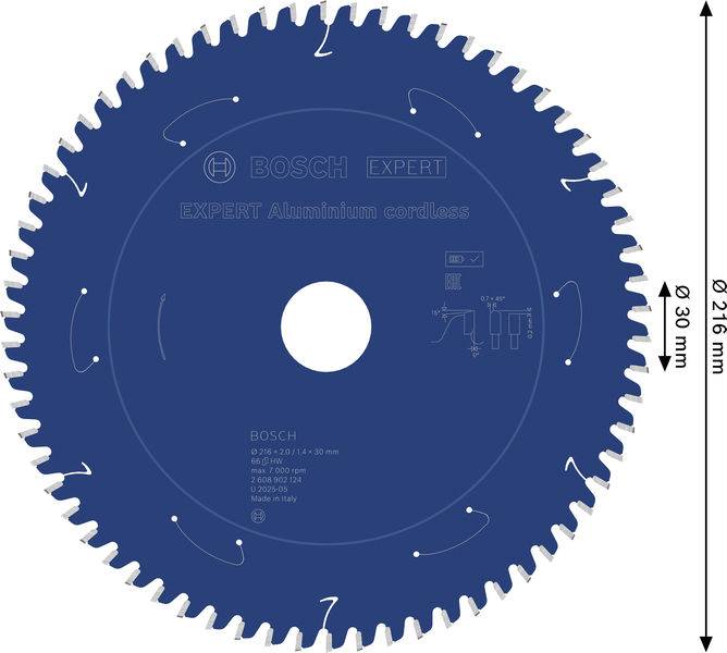 Bosch Accessories 2608902124 2608902124 Lama circolare 216 x 30.0 x 1.4 mm Numero di denti: 66 1 pz.-1