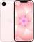 Uno smartphone rosa con un grande display che mostra un design geometrico astratto rosa, caratterizzato da una singola fotocamera posteriore e il logo Apple.