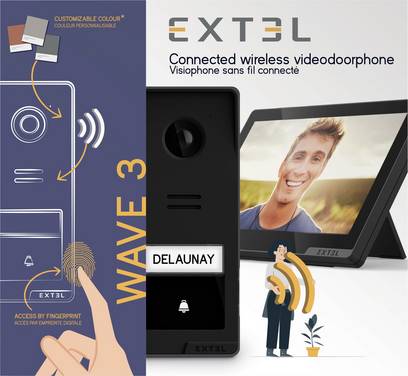 Extel Video citofono WLAN Modulo impianto citofonico, Monitor Antracite, Nero