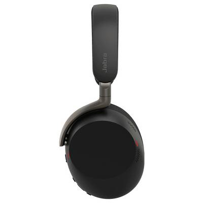 Cuffie wireless Jabra over-ear color beige con fascia regolabile imbottita, mostrate insieme a un piccolo adattatore USB.
