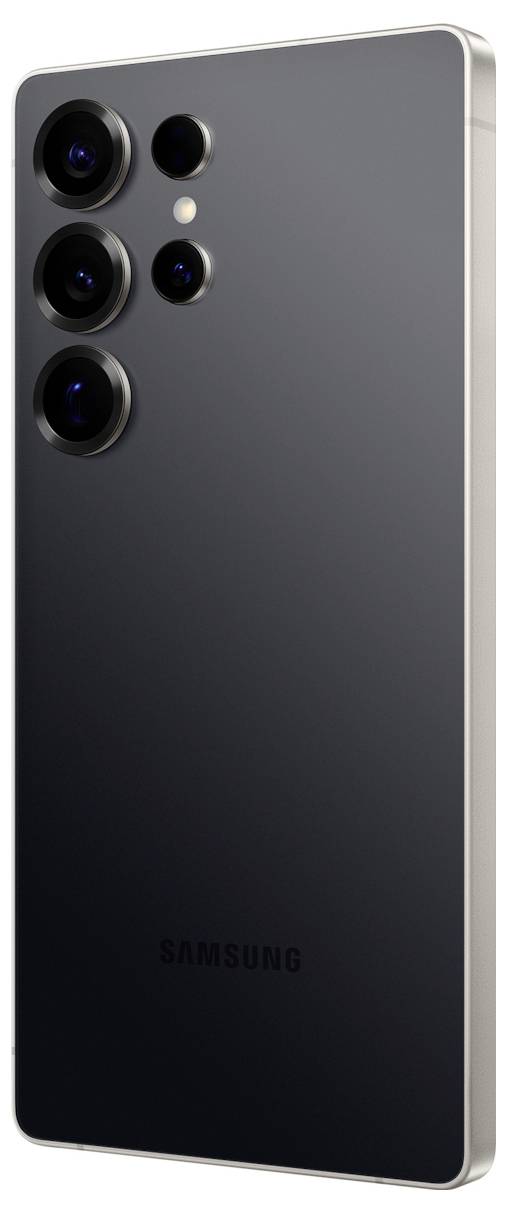 Uno smartphone elegante con finitura nera opaca e molteplici obiettivi posteriori, progettato per la fotografia di alta qualità.