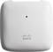 Un punto di accesso wireless Cisco bianco con un piccolo indicatore LED centrale, che mostra il logo del marchio nella parte inferiore.