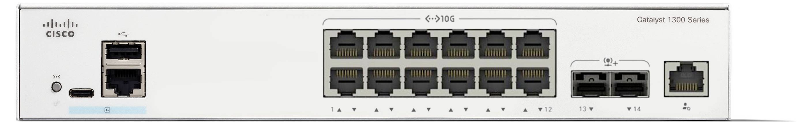 Un'immagine ravvicinata di un pannello di commutazione di rete con 48 porte Ethernet, etichettato come 'Model SG350-52P', che mostra gli indicatori di stato della connettività.
