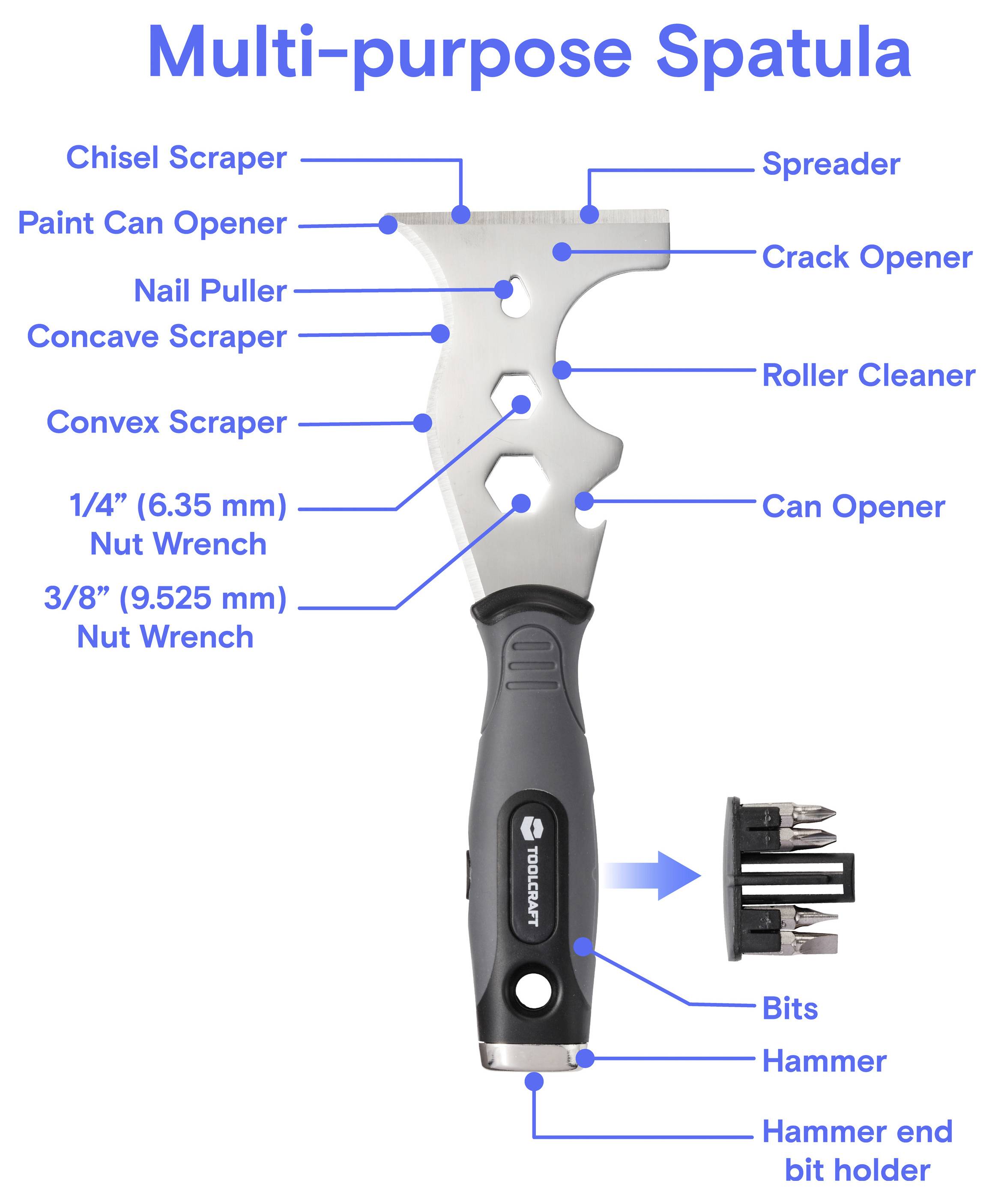 TOOLCRAFT TO-11225955 Spatola multifunzione (L x L) 225 mm x 75 mm-7