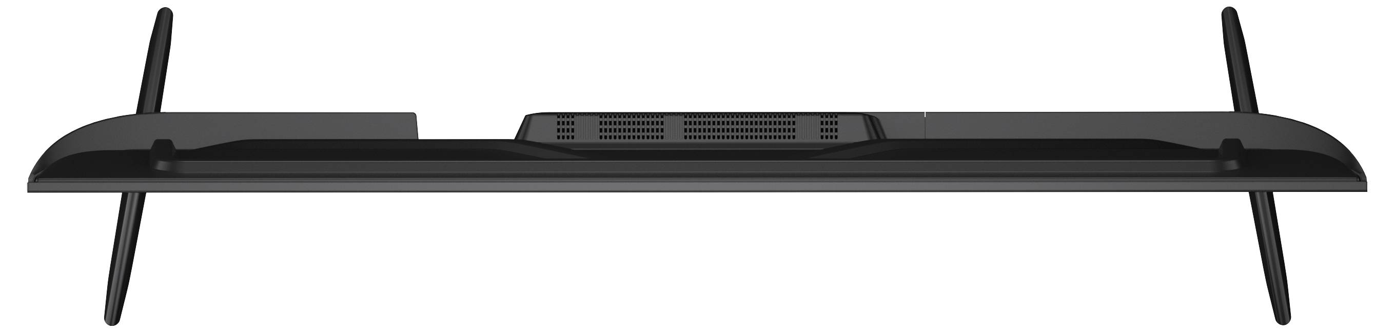 Router wireless nero con due antenne rialzate e un corpo piatto e ampio su uno sfondo bianco.