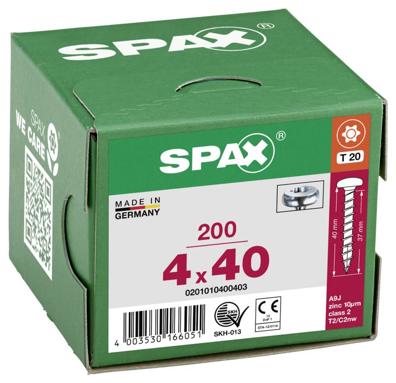 SPAX 0201010400403 Viti a testa mezza tonda 4 mm 40 mm T-STAR plus Acciaio 200 pz.-5