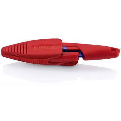 Tagliacavi Knipex rosso con rilascio di sicurezza blu, mostrato chiuso su sfondo bianco.