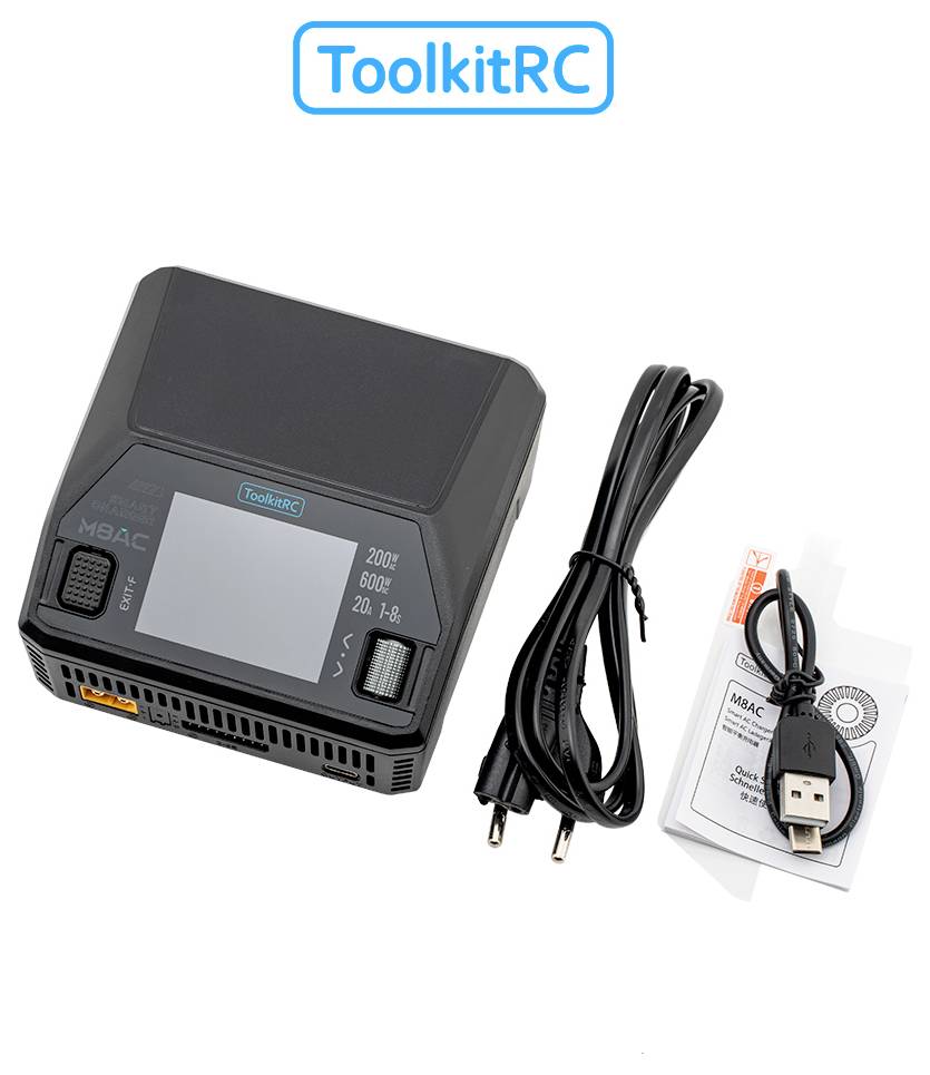 Toolkit RC ToolkitRC M8AC LiPo 1-8S 20A Caricabatterie: 240 V 20 A LiPo, LiHV, LiFe, LiIon, LTO, NiMH-3