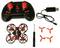 Mini drone kit con controller, caricabatterie USB, cacciavite e quattro eliche di ricambio.