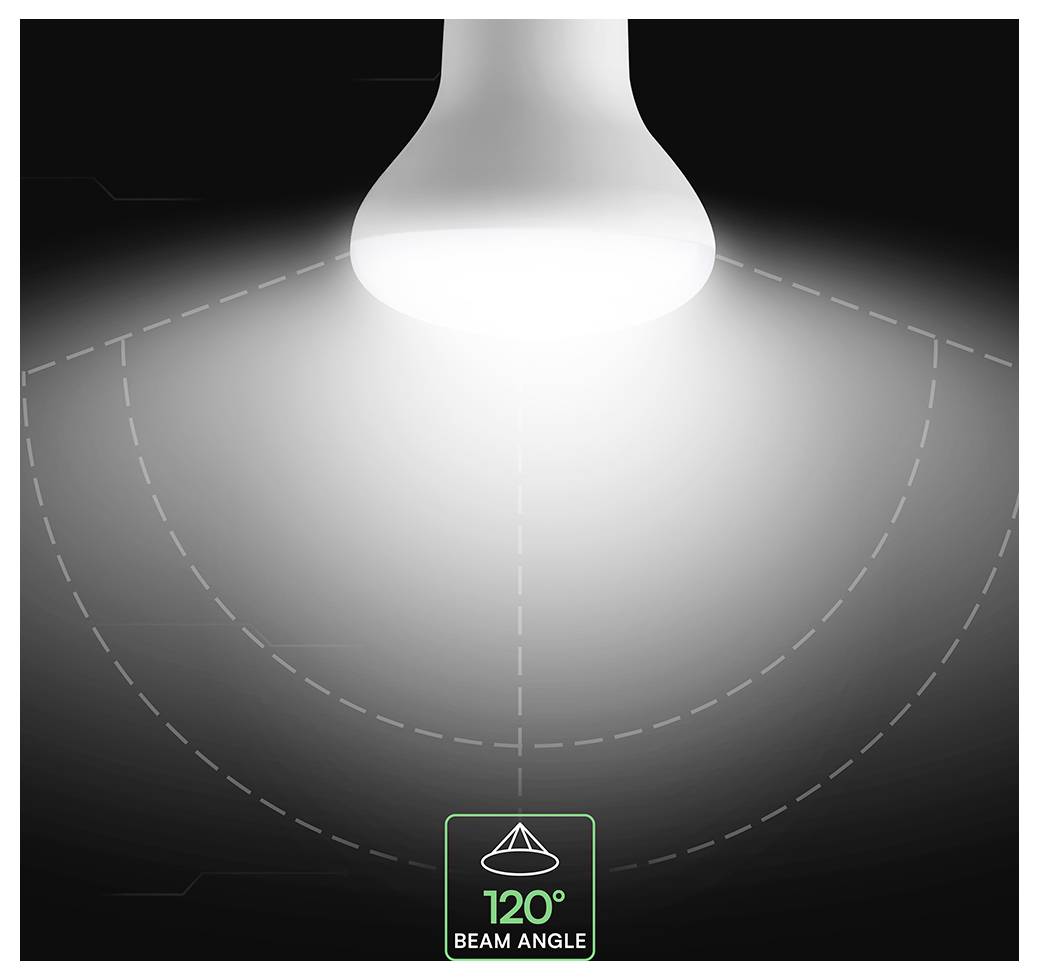 Primo piano di una plafoniera LED rotonda con bordo bianco e centro ambrato luminoso su sfondo nero.