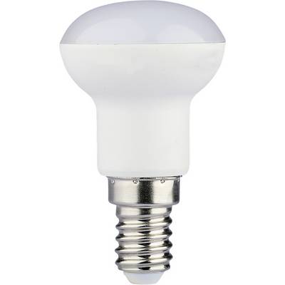 Una lampadina LED bianca con cupola satinata e base a vite argentata su uno sfondo neutro.