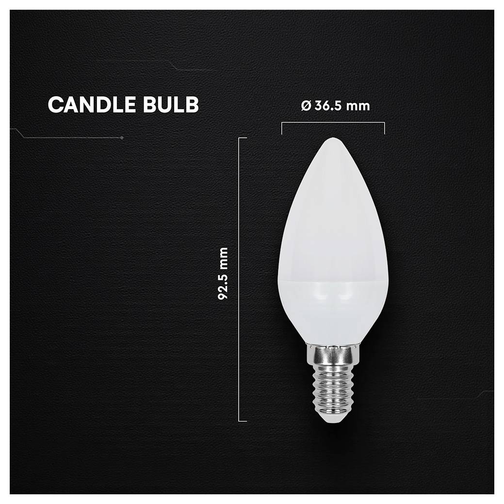 V-TAC 2141666 LED (monocolore) ERP F (A - G) E14 Forma di candela 3.7 W = 30 W Bianco naturale 1 pz.-5