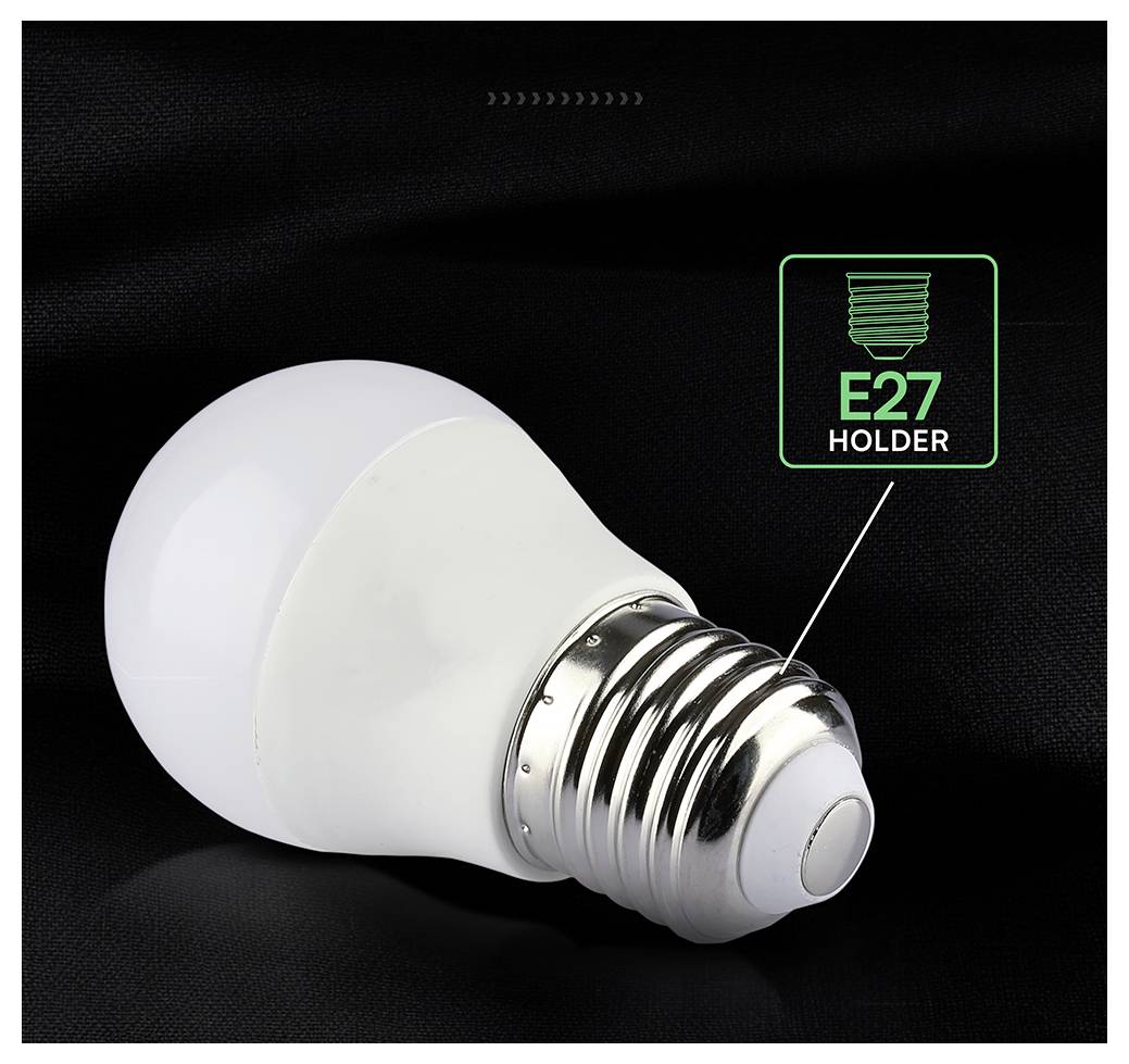 V-TAC 21867-6 LED (monocolore) ERP F (A - G) E27 Forma di palla 6.5 W = 45 W Bianco naturale 1 pz.-6