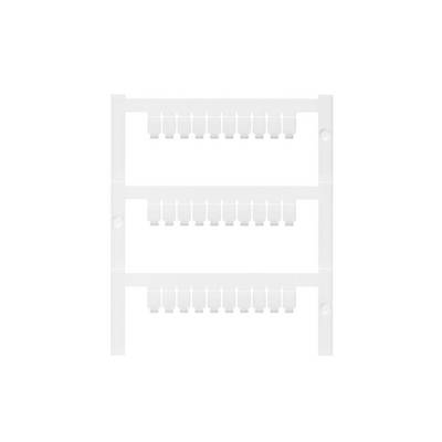 Scaffale plastico bianco a tre livelli o organizzatore con file di piccoli ganci sospesi, mostrato su uno sfondo bianco semplice.