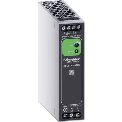 Modulo di alimentazione su guida DIN Schneider Electric, etichettato ABLS1A24030E, con uscita a 24V e morsetti di ingresso.