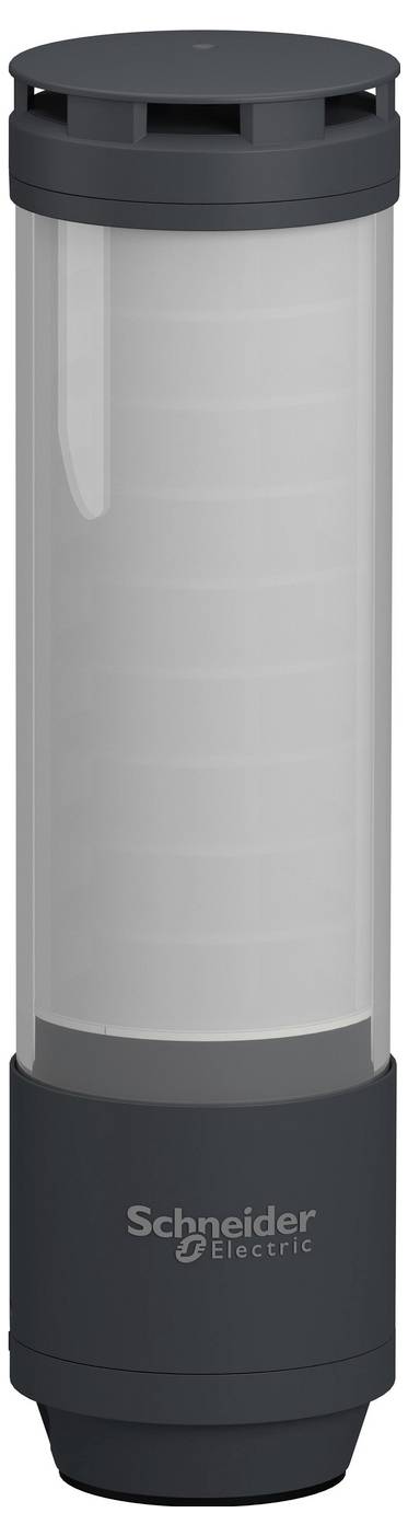 Dispositivo cilindrico alto Schneider Electric con parte superiore e inferiore scura, mostrato come immagine del prodotto su sfondo bianco.