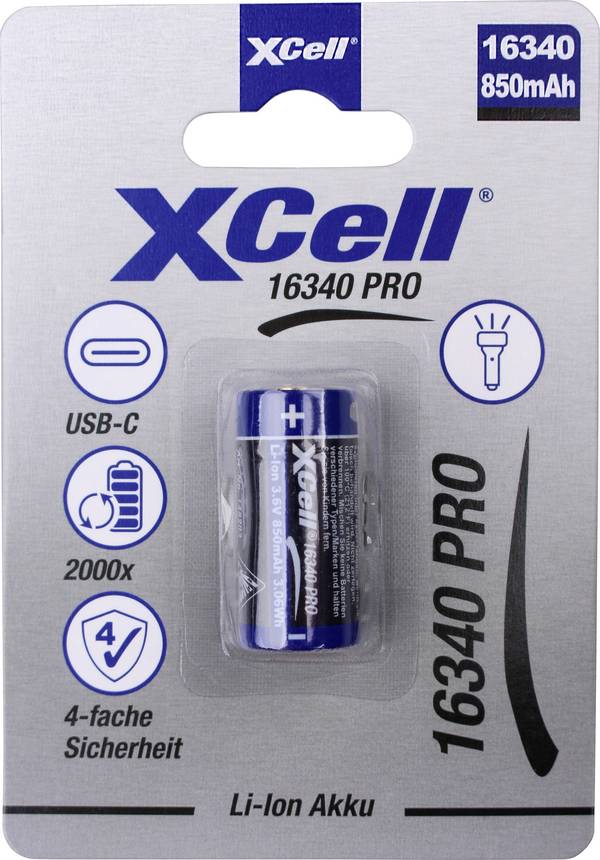XCell  Batteria ricaricabile speciale 16340  Li-Ion 3.6 V 850 1 pz.