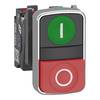 Schneider Electric XB4BL734155 Pulsante doppio, Harmony XB4, metallo, 22 mm, verde, rosso, siglata i/o, non agganciante, 1 a. di chius., Push-in Pulsante doppio 1 pz.