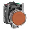 Schneider Electric XB4BW35B55 Pulsante luminoso, Harmony XB4, metallo, 22 mm, arancione, in bianco, LED, calotta liscia, 1 a. di chius., 24 V c.a., push-in Pulsante luminoso 1 pz.