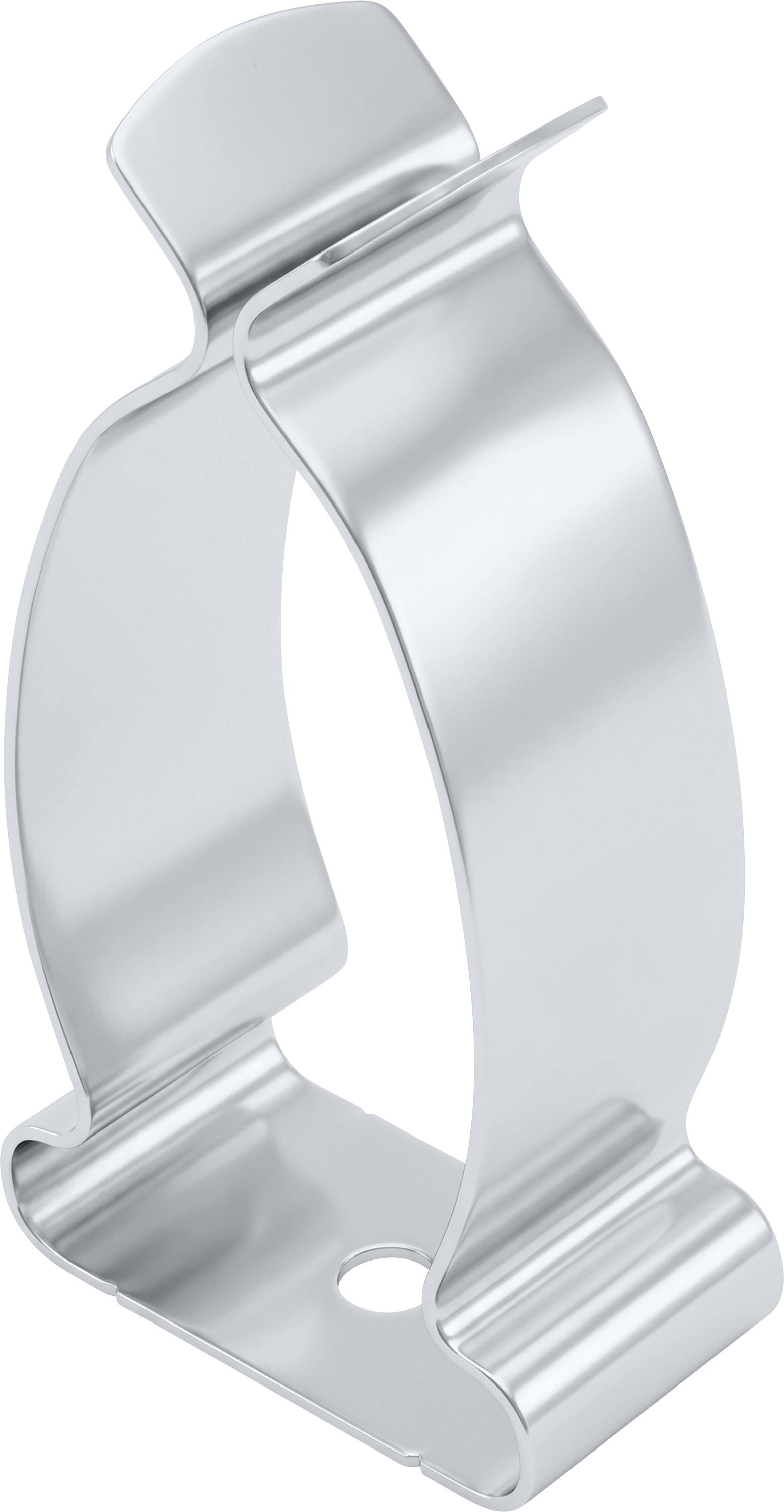TRU COMPONENTS Morsetto di supporto per cavi EMC Diametro foro di montaggio 3.2 mm Ø (max.) 30 mm Spessore piastra (max.) 0.5 mm Molla in acciaio zincata Argento 1 pz.