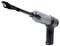Aspirapolvere cordless portatile nera con attacco bocchetta sottile su sfondo bianco.