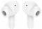 Due auricolari wireless bianchi mostrati uno accanto all'altro su uno sfondo bianco, con punte in-ear e steli corti.