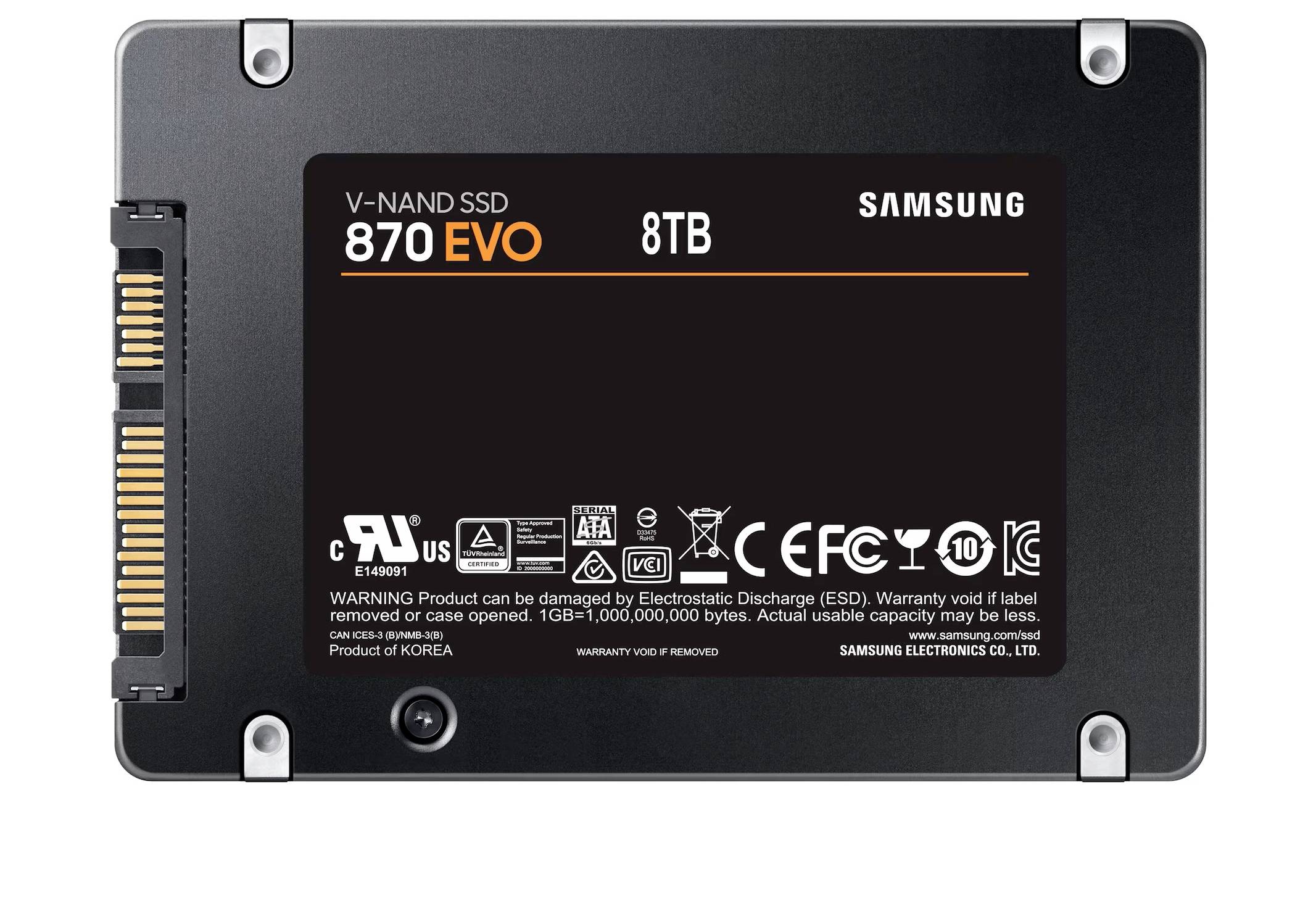 Samsung 870 EVO 8 TB Memoria SSD interna 2,5" SATA III Dettaglio MZ-77E8T0B/EU-1