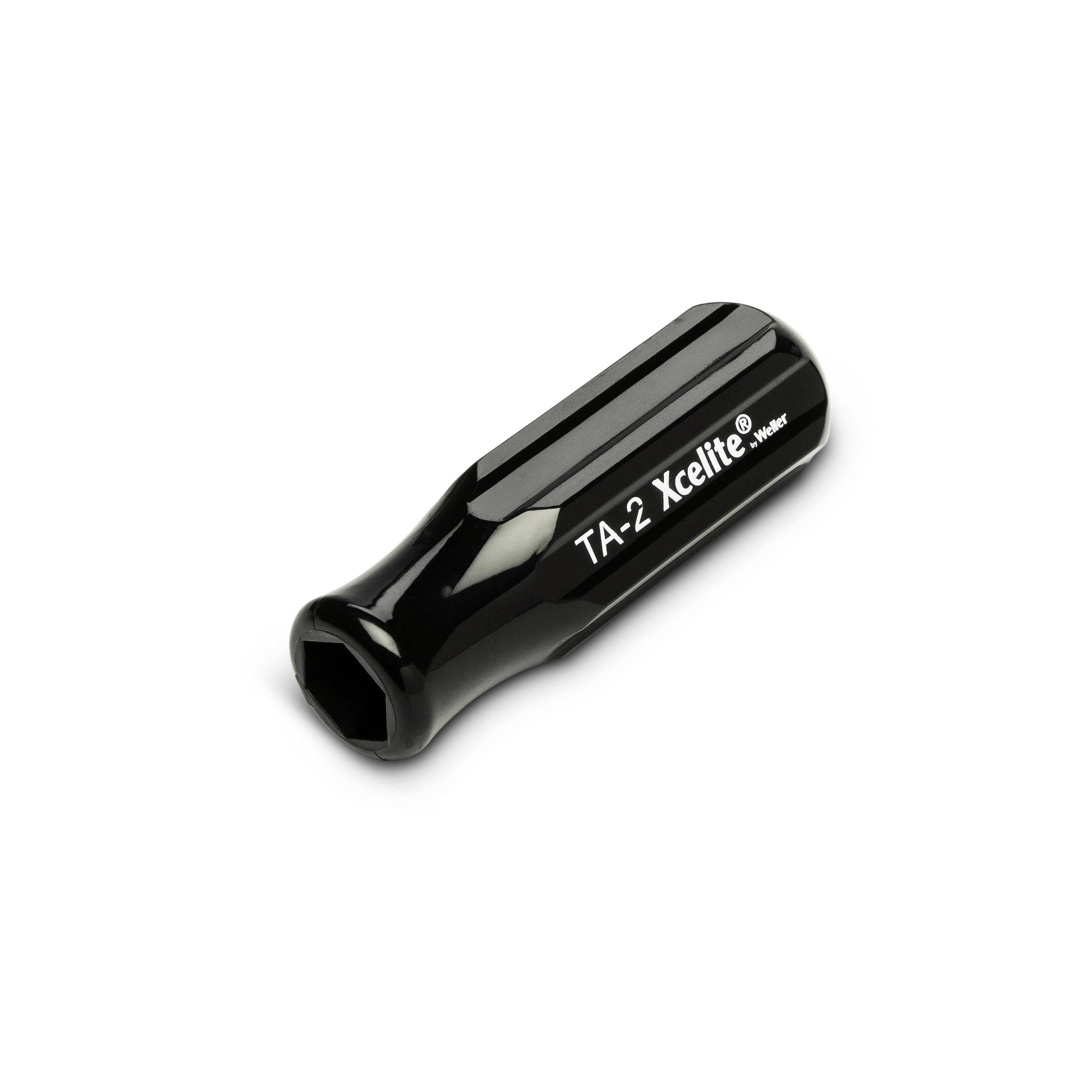 Maniglia dello strumento manuale Xcelite TA-2 nera o grip del cacciavite su sfondo bianco.