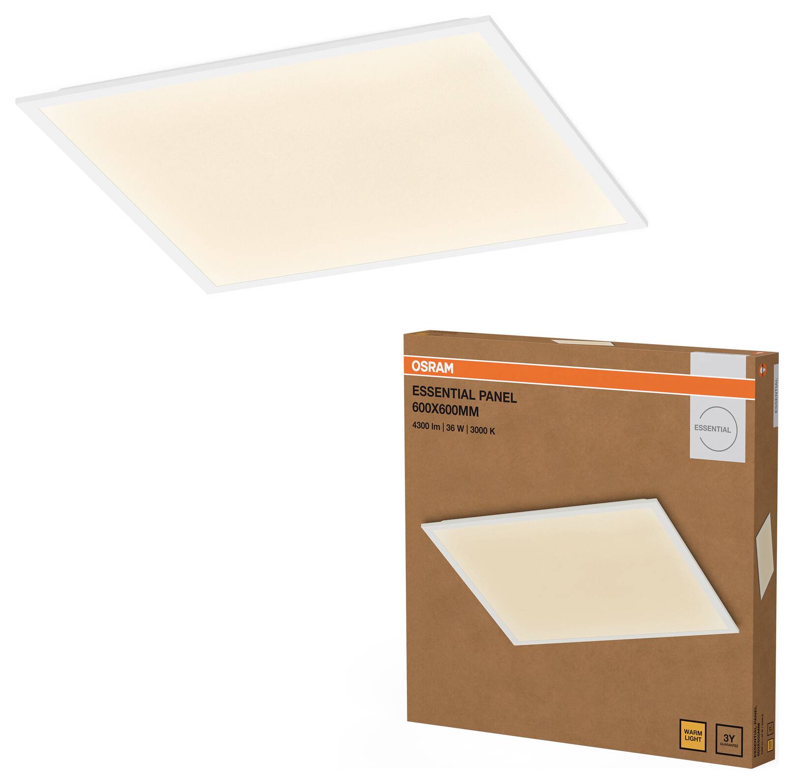 OSRAM Essentials Panel 600x600mm 36W 830 White 4058075854635 Pannello LED 36 W Bianco caldo Bianco-1