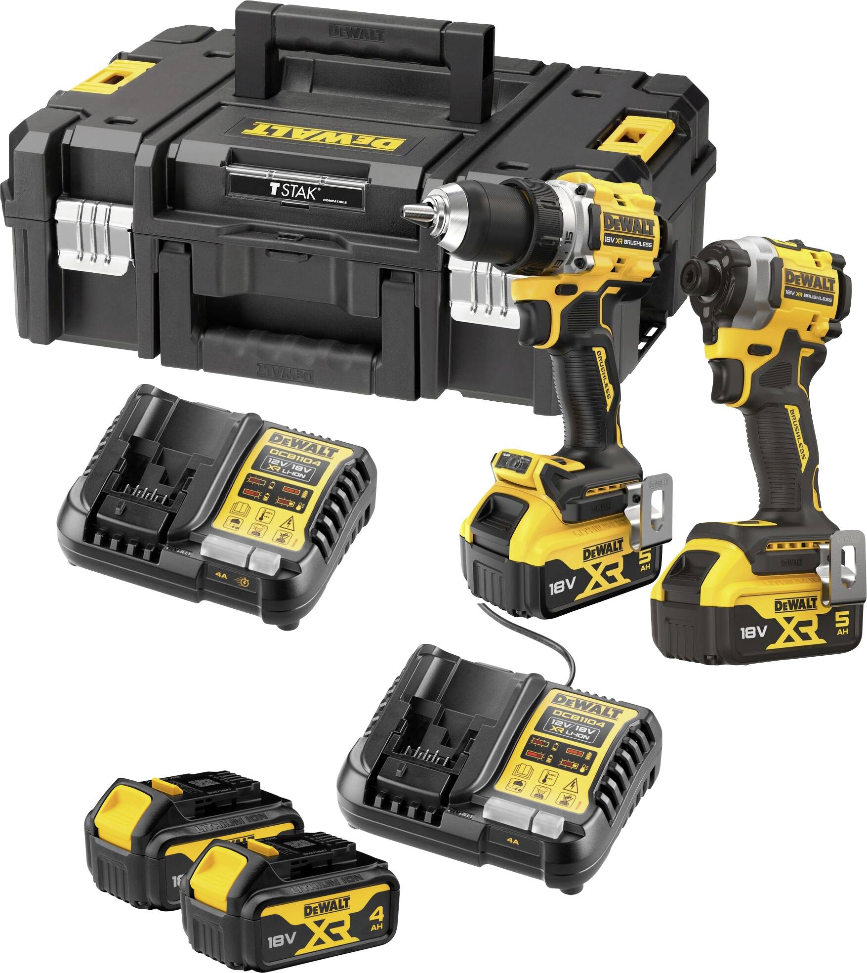 DEWALT DCK2051P2T-QW+DCB1104M2-QW Kit utensili-0