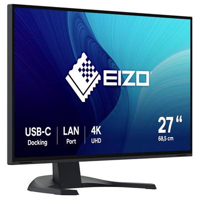 Monitor EIZO da 27 pollici 4K UHD con docking USB-C e porta LAN.