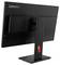 Vista posteriore di un monitor desktop Lenovo nero su supporto, che mostra il pannello posteriore e lo slot di gestione dei cavi.