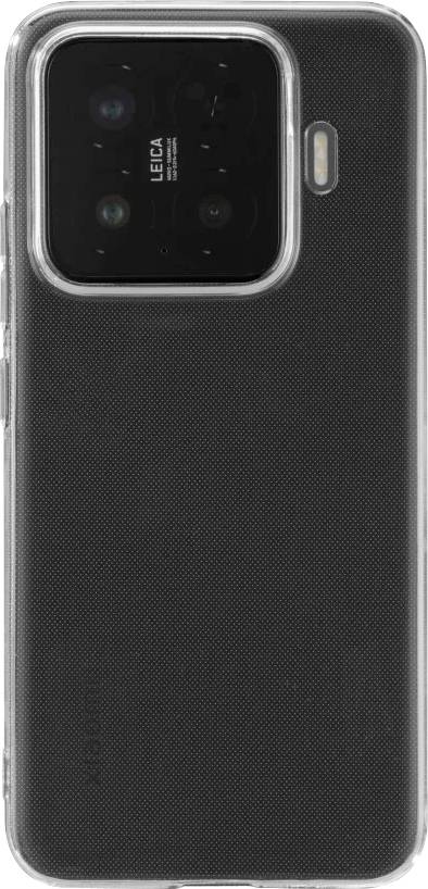 Vista posteriore di uno smartphone nero con un grande modulo fotografico Leica quadrato e un singolo flash vicino alla parte superiore.
