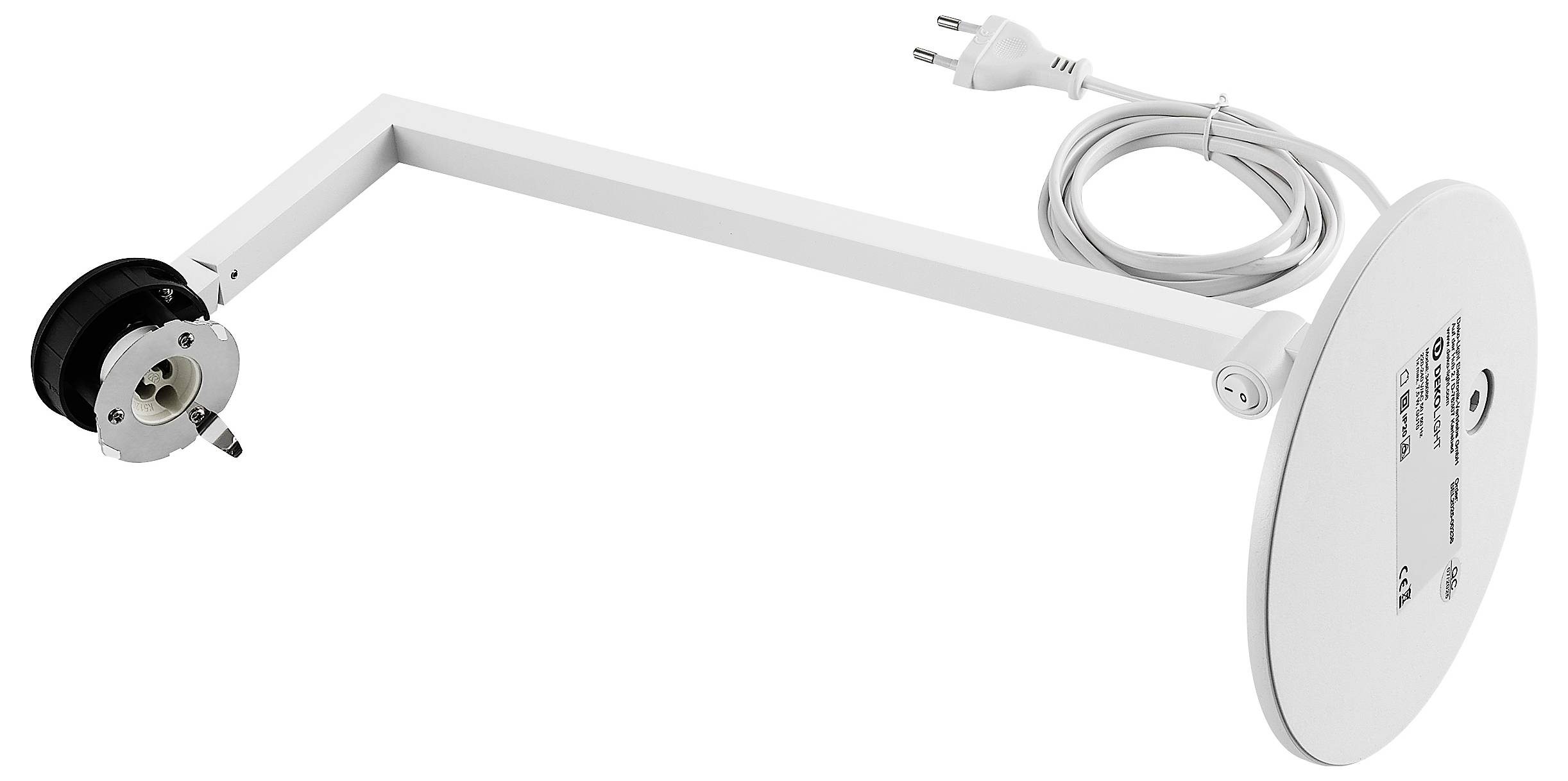 Deko Light Can Tilt Base 346088 Lampada da tavolo GU10 7.5 W Colore: bianco segnale (RAL 9003)-3
