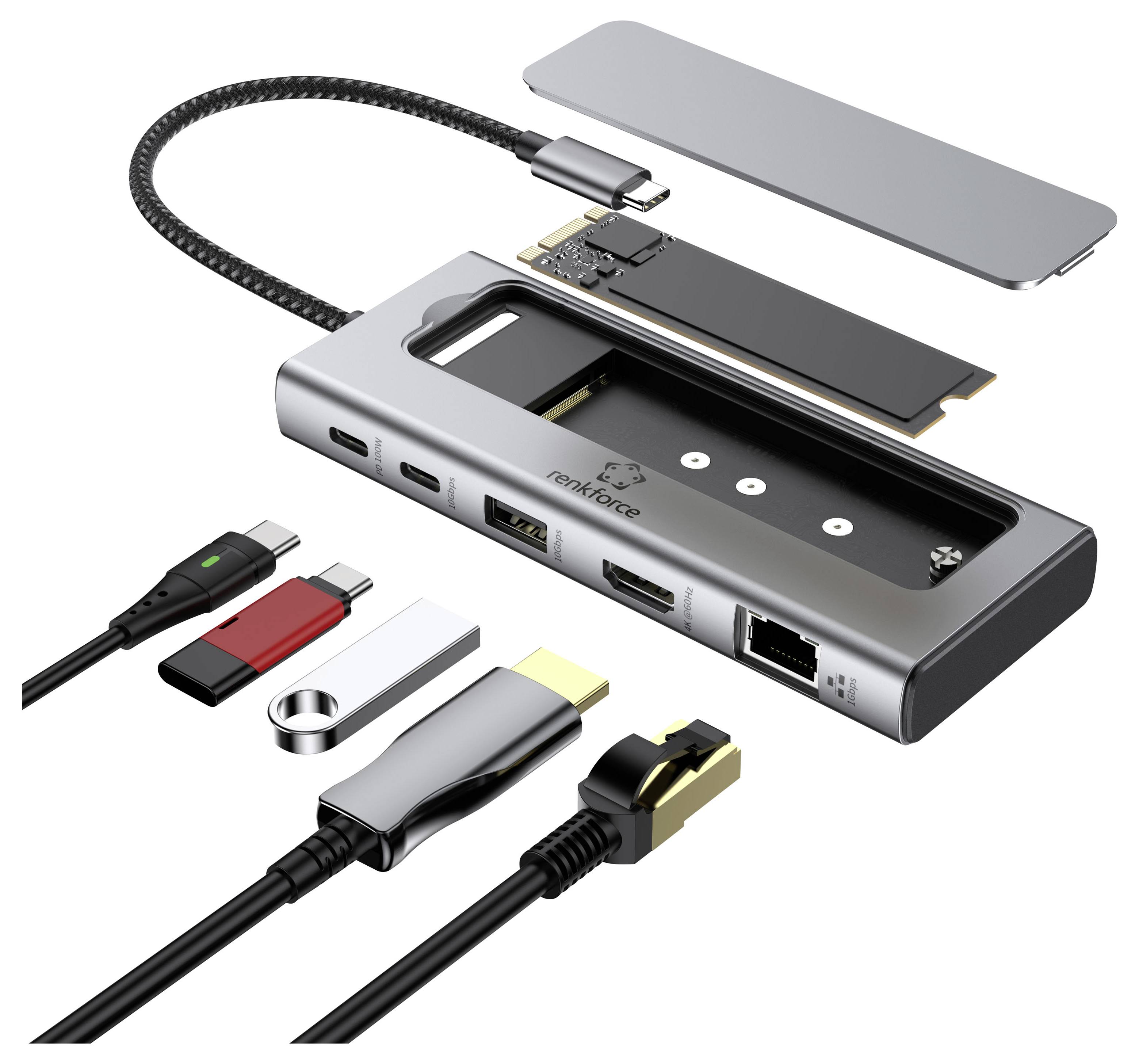 Renkforce Hub USB RF-6in1DSSDE-100 Adatto per marchio: Apple-4